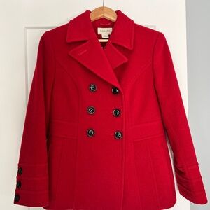 St. John's Bay Vibrant Red Pea Coat